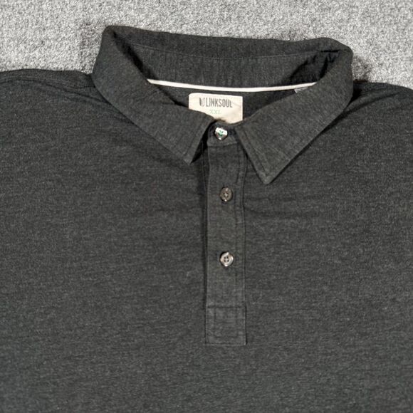 LINKSOUL Tempus Fugit Dark Gray Polo Shirt Organic Men's XXL 2XL - Picture 1 of 6